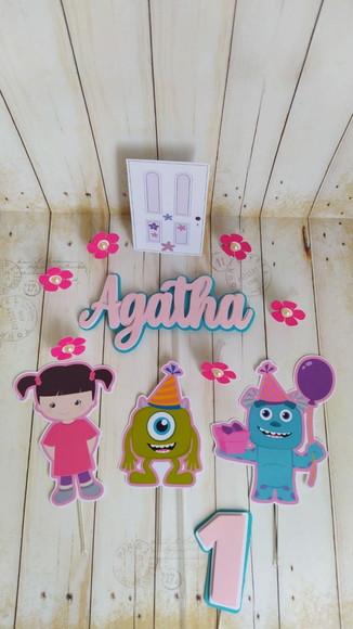 Topper Boo Monstros Sa 3d Personalizado