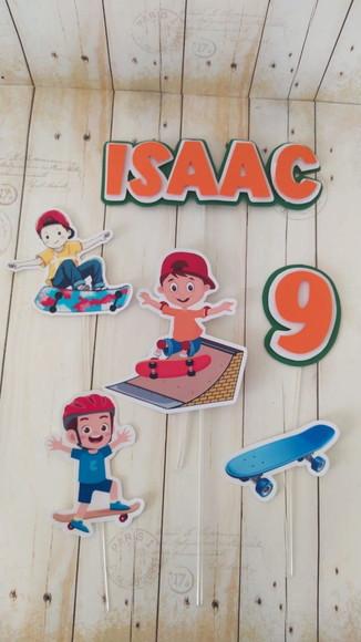 Topper de Bolo 3d Skate Personalizado