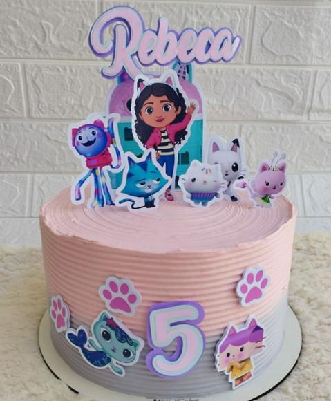 Topper de Bolo 3d Casa Mágica da Gabby Personalizado