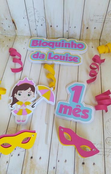Topper de Bolo Bloquinho Carnaval Personalizado