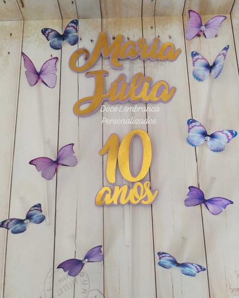 Topper de Bolo Borboletas Jardim das Borboletas