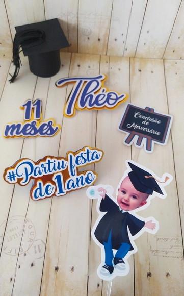 Topper de Bolo Conclusão Mêsversario com Foto