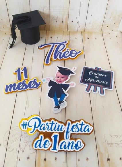 Topper de Bolo Conclusão Mêsversario com Foto