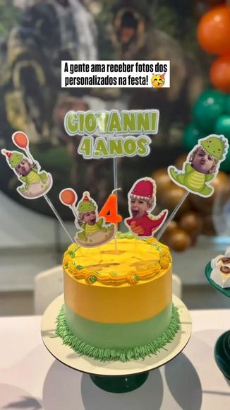 Topper de Bolo Dinobaby Dinossauro com Foto