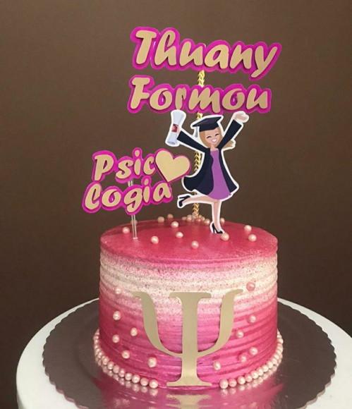 Topper de Bolo Formatura Psicologia 3d Personalizado