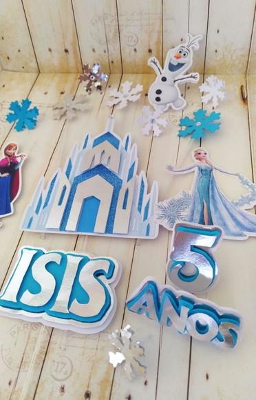 Topper de Bolo Frozen 3d Personalizado