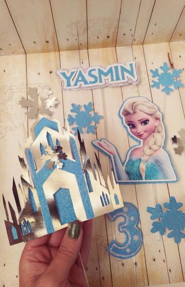 Topper de Bolo Frozen Personalizado 3d