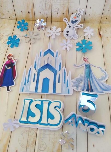 Topper de Bolo Frozen 3d Personalizado