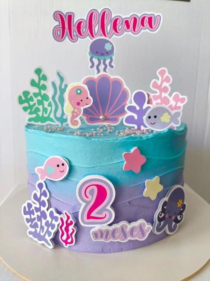 Topper de Bolo Fundo do Mar Personalizado