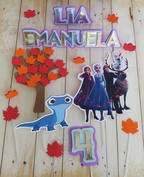 Topper de Bolo Frozen Personalizado 3d