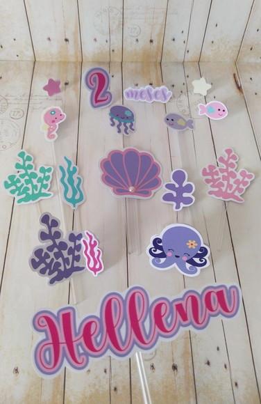 Topper de Bolo Fundo do Mar Personalizado