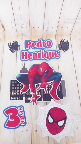 Topper de Bolo Homem Aranha Aniversário