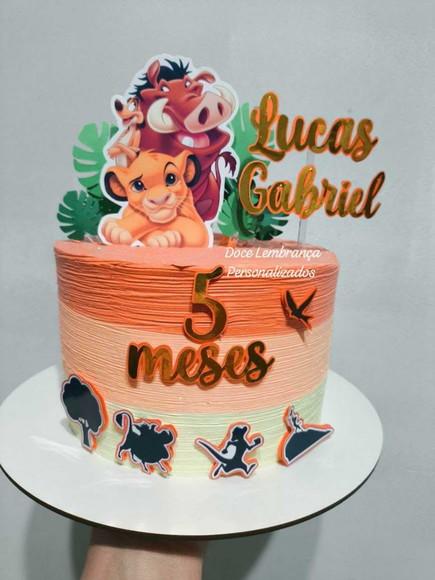 Topper de Bolo Rei Leão Mêsversario Aniversário