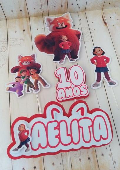 Topper de Bolo Red Crescer É Uma Fera Personalizado
