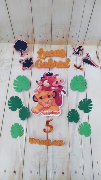 Topper de Bolo Rei Leão Mêsversario Aniversário