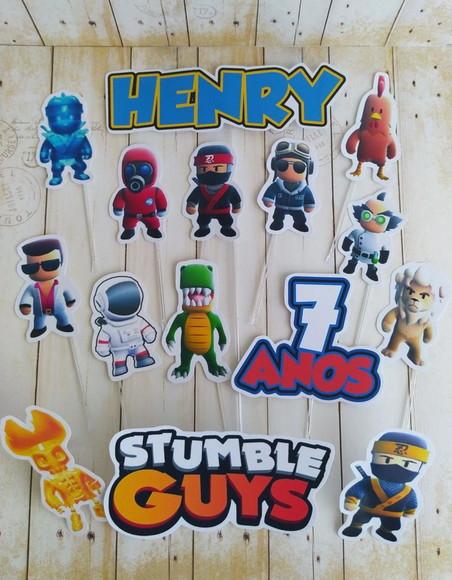 Topper de Bolo Stumble Guys Personalizado