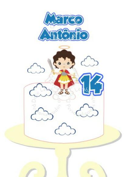 Topper de Bolo São Miguel Arcanjo Personalizado