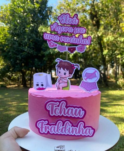 Topper de Bolo Tchau Fraldinha Personalizado