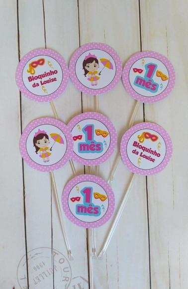 Topper Docinhos Bloquinho Carnaval 30 Unidades