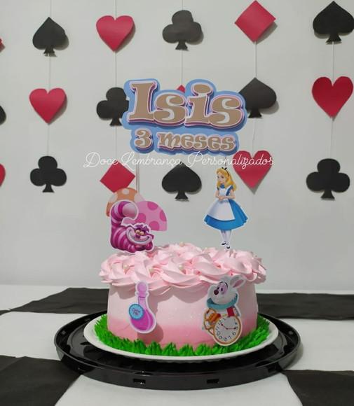 Topper para Bolo Alice no País das Maravilhas 3d