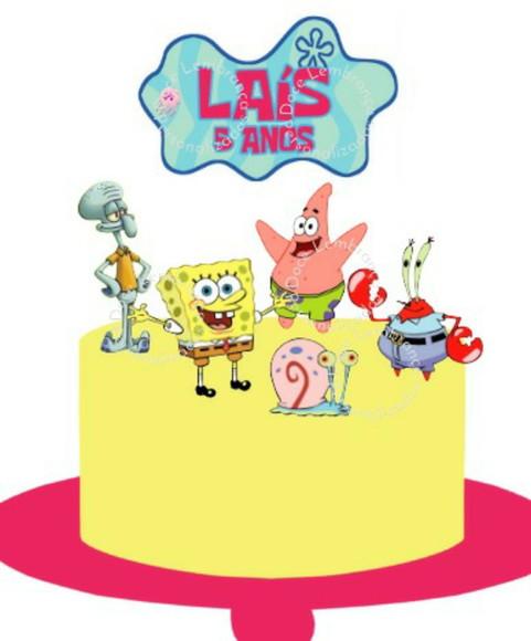 Topper para Bolo Bob Esponja Menina