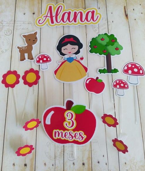 Topper para Bolo Branca de Neve Baby