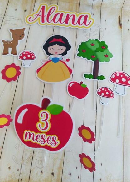 Topper para Bolo Branca de Neve Baby