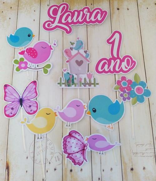 Topper para Bolo Jardim Encantado