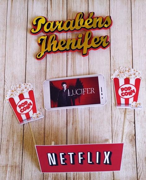 Topper para Bolo Netflix Série Lúcifer Personalizado