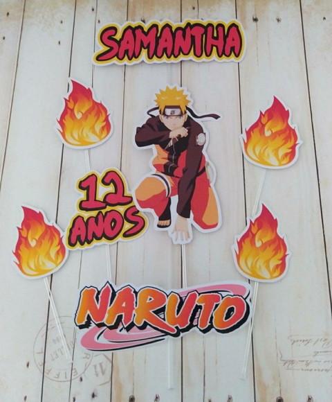 Topper para Bolo Naruto Menina Personalizado