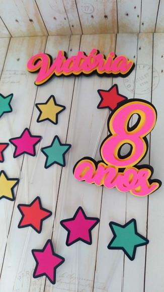 Topper para Bolo Neon 3d Personalizado
