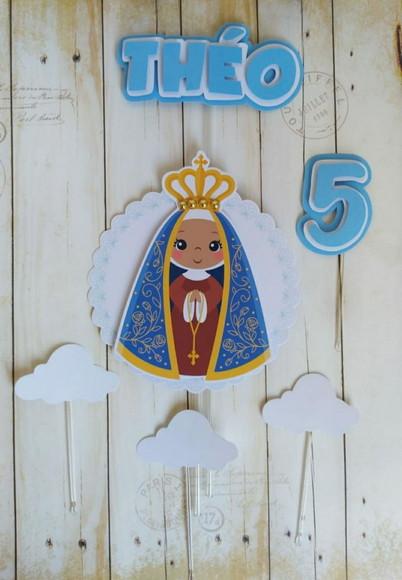 Topper para Bolo Nossa Senhora Aparecida Baby Mesversario