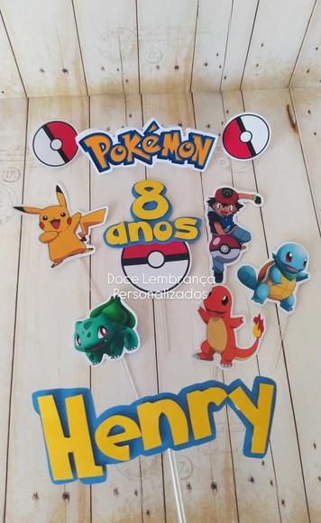 Topper para Bolo Pokemon 3d