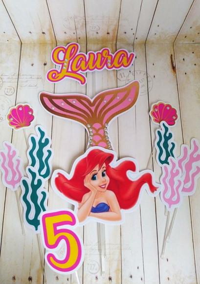 Topper para Bolo Seria Ariel Personalizado