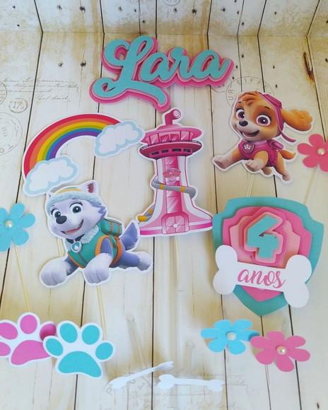 Topper para Bolo Skye 3d Personalizado (patrulha Canina)