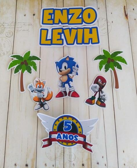 Topper para Bolo Sonic Personalizado