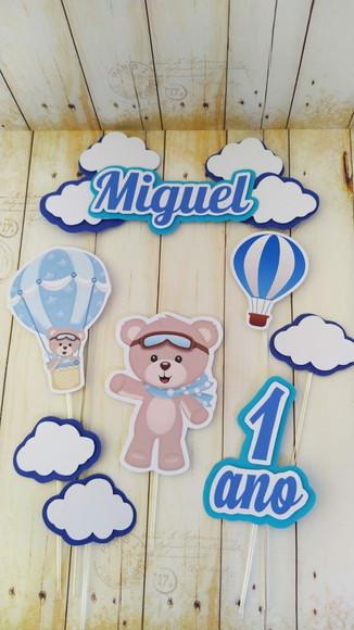 Topper para Bolo Urso Baloeiro Personalizado