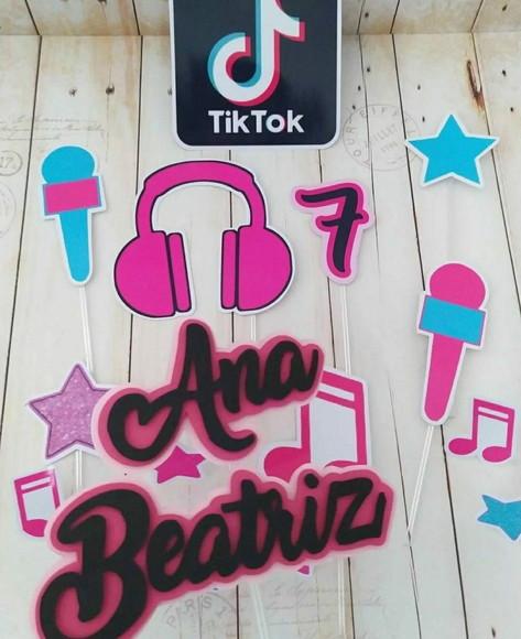 Topper para Bolo Tik Tok 3d Personalizado