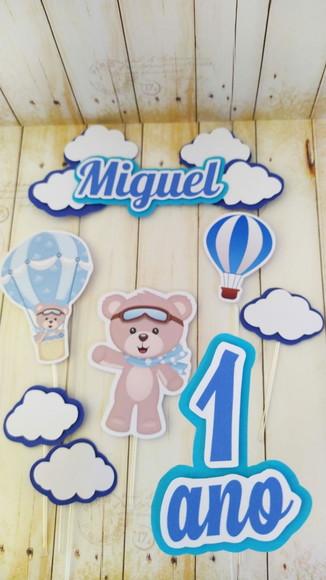 Topper para Bolo Urso Baloeiro Personalizado