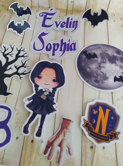 Topper para Bolo Wandinha Personalizado
