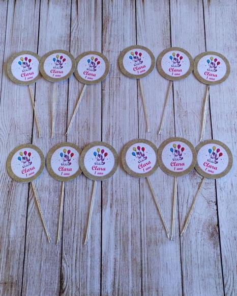 Topper para Docinhos Aniversário Unicórnio Baby 30 Unidades