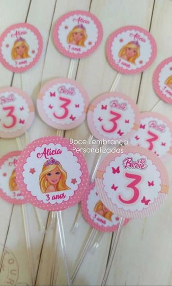 Topper para Docinhos Barbie Aniversário