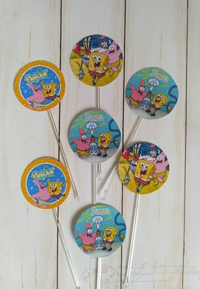 Topper para Docinhos Bob Esponja 30 Unidades
