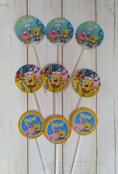 Topper para Docinhos Bob Esponja 30 Unidades
