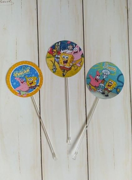 Topper para Docinhos Bob Esponja 30 Unidades
