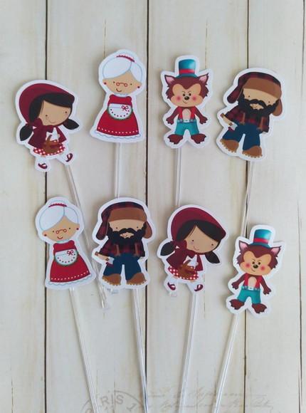 Topper para Docinhos Chapeuzinho Vermelho 30 Unidades