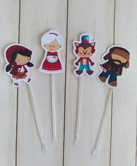 Topper para Docinhos Chapeuzinho Vermelho 30 Unidades
