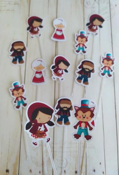 Topper para Docinhos Chapeuzinho Vermelho 30 Unidades