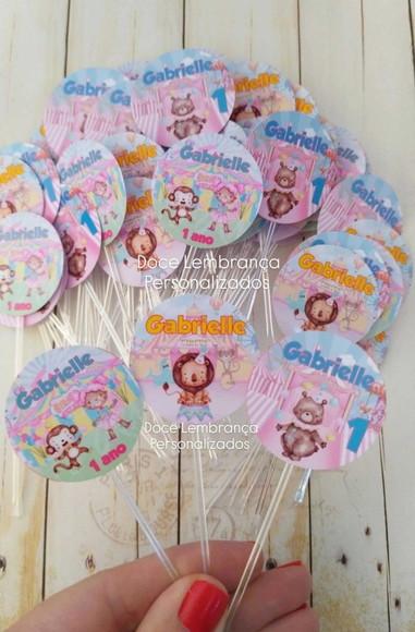 Topper para Docinhos Circo Rosa Menina Unidades