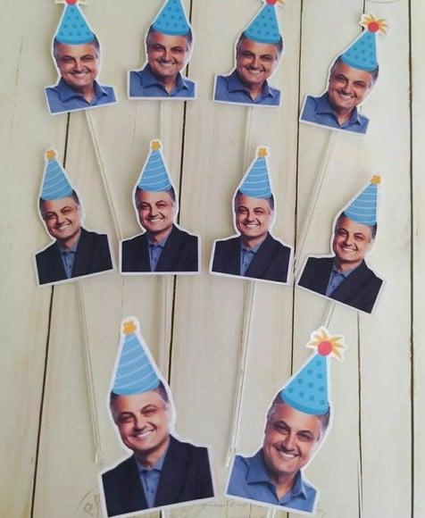 Topper para Docinhos com Foto e Chapeuzinho Adulto
